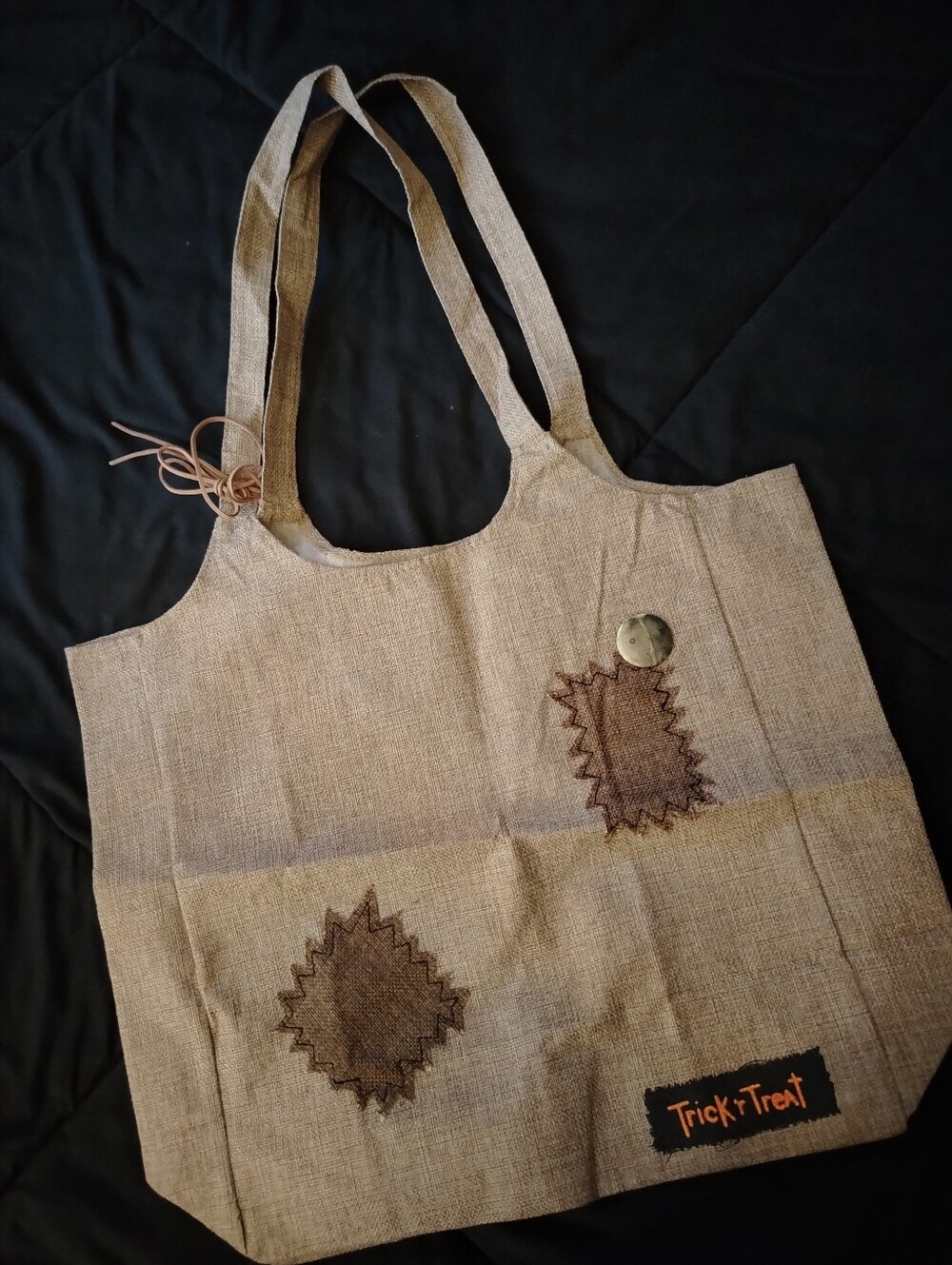 NWOT Trick r Treat Spirit Halloween Tan Canvas Tote Bag